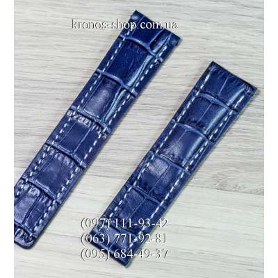 Ремешок для часов Breitling Leather Dark Blue-White (22х20 мм)