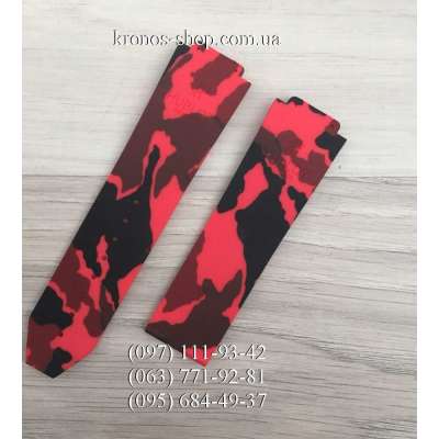 Ремешок для часов Hublot Camouflage Red/Black (25х22 мм)