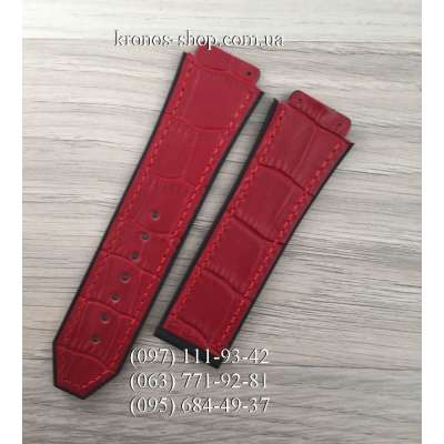 Ремешок для часов Hublot Leather Pattern Red (25х22 мм)