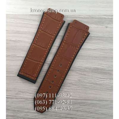 Ремешок для часов Hublot Leather Pattern Light Brown (25х22 мм)