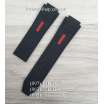 Ремешок для часов Hublot Smooth Long Black-Red (25х22 мм)