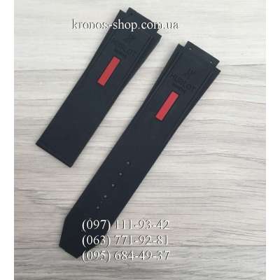 Ремешок для часов Hublot Smooth Long Black-Red (25х22 мм)