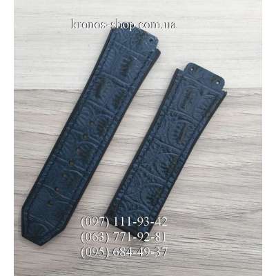 Ремешок для часов Hublot Leather Croco Blue (25х22 мм)