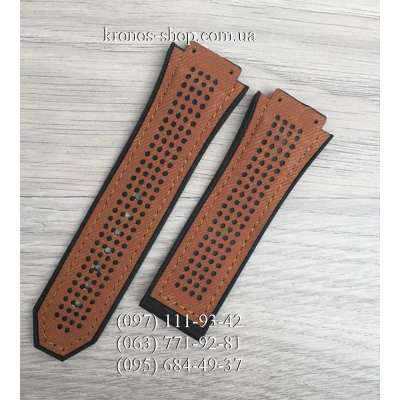 Ремешок для часов Hublot Nubuck Perforation Brown (28х24 мм)