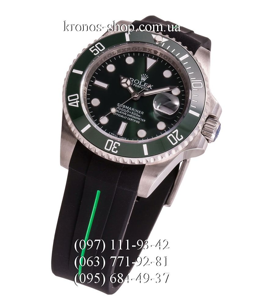 rolex silver green