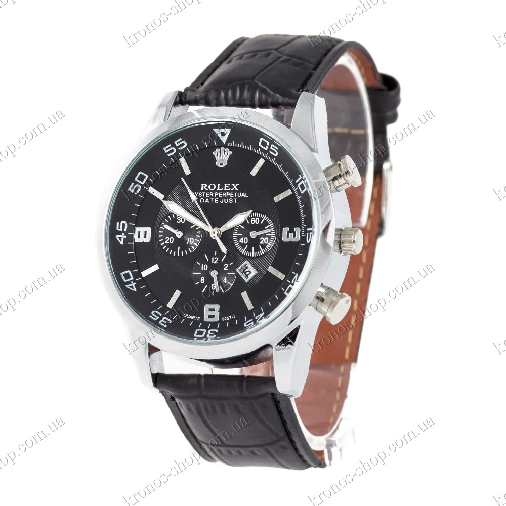 Часы Rolex Quartz 8257 Black/Silver/Black копия, купить в Украине, низкая  цена реплики - интернет-магазин Kronos